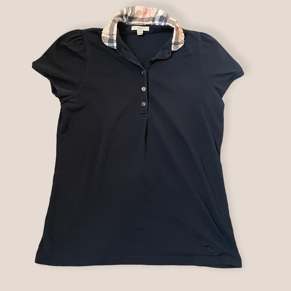 Burberry Tops - Burberry Brit Classic Nova check Collar Black Dark Academia Preppy Polo Blouse